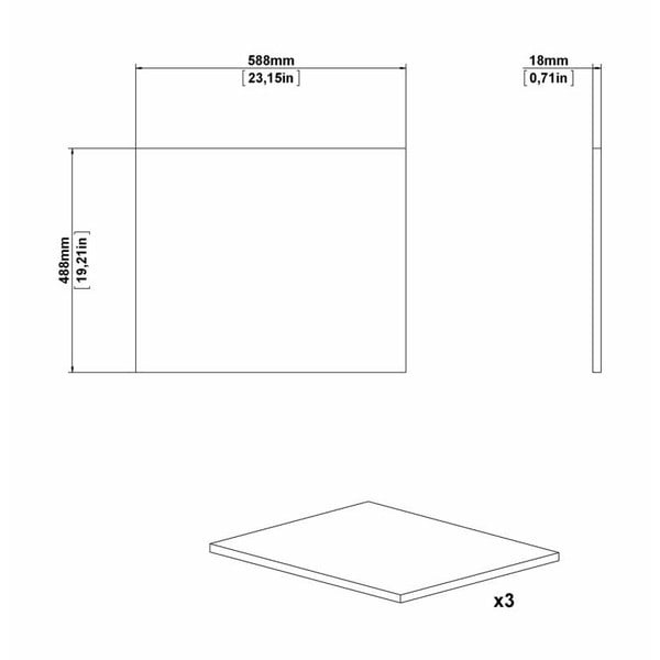 Doplnkové police do šatníkovej skrine v súprave 3 ks (šírka 58.8 cm) Verona – Tvilum-image-2