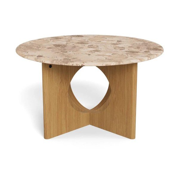 Okrúhly konferenčný stolík s mramorovou doskou v prírodnej farbe ø 80 cm Foley – Actona-image-2
