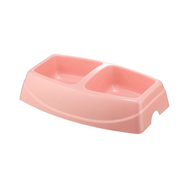 Ružová dvojitá miska pre psa Petpetite, 30,5 x 19,5 cm-image-1