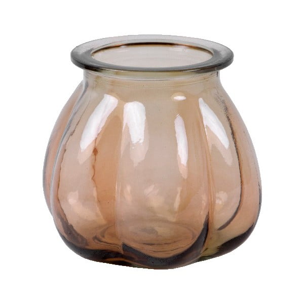 Dymovohnedá váza z recyklovaného skla Ego Dekor Tangerine, výška 16 cm