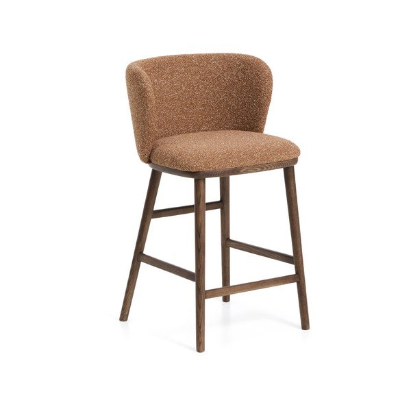 Čalúnená barová stolička v terakotovej farbe (výška sedadla 65 cm) Ciselia – Kave Home