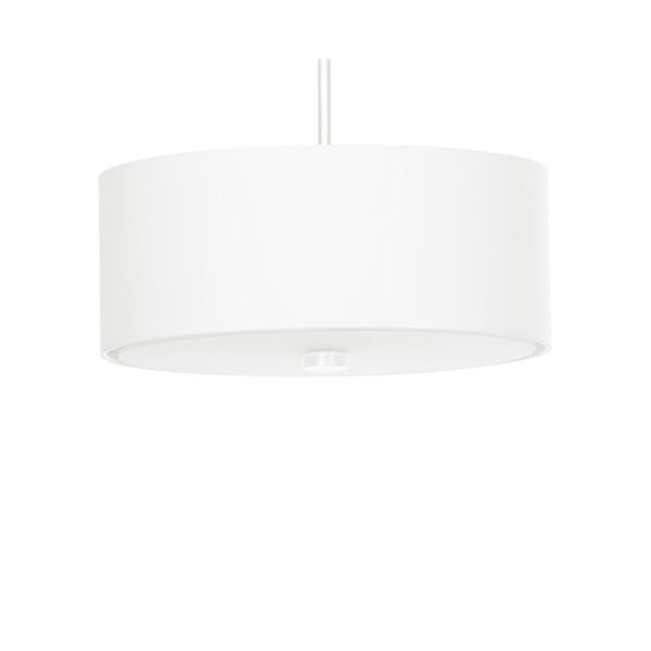 Biele závesné svietidlo s textilným tienidlom ø 30 cm Herra – Nice Lamps