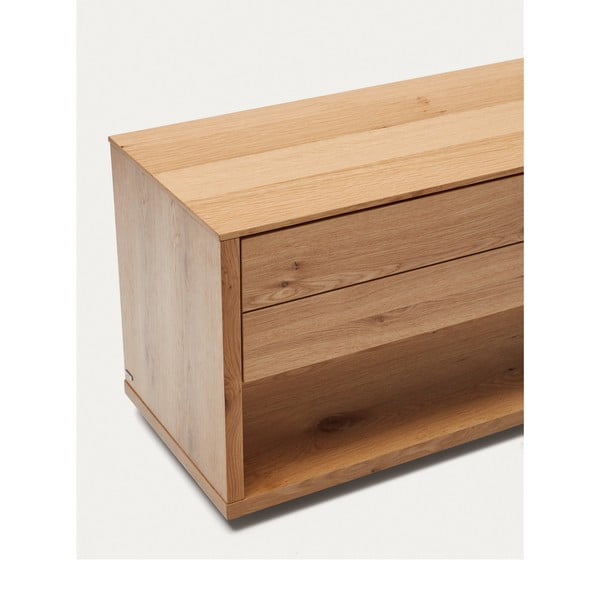 TV stolík v dekore duba v prírodnej farbe 200x51 cm Alguema – Kave Home-image-4