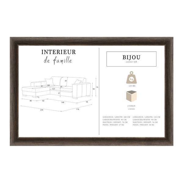 Tmavosivá sedačka Interieur De Famille Paris Bijou, ľavý roh-image-4