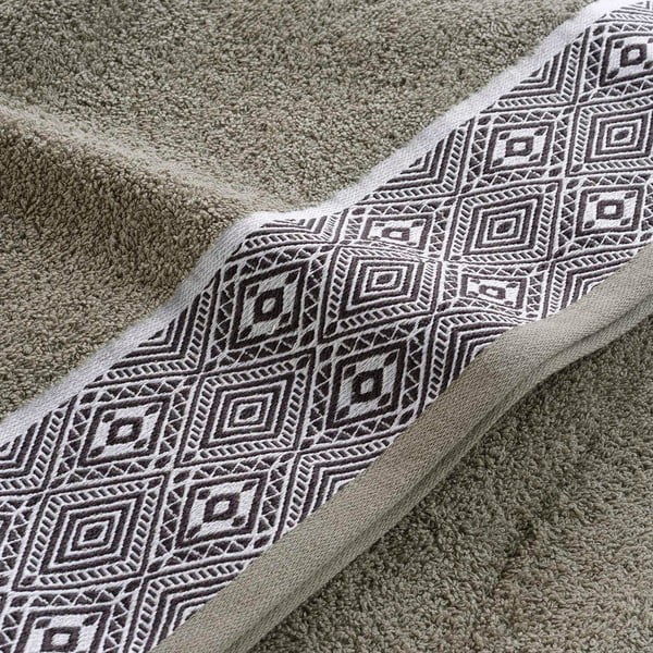 Kaki froté bavlnený uterák 50x90 cm Esteban – douceur d'intérieur-image-2