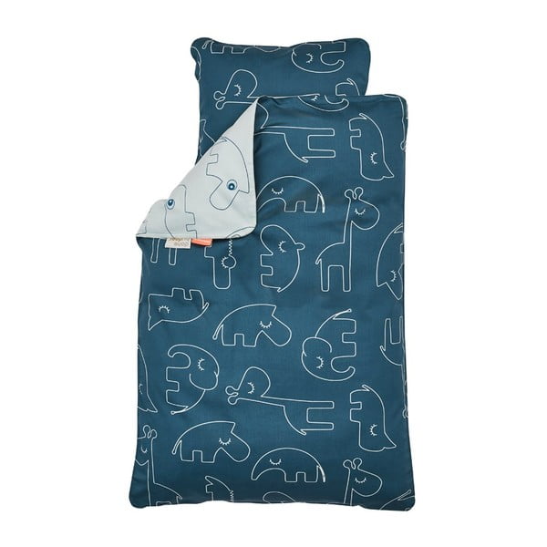 Modré detské obliečky Done by Deer Baby, 70 × 100 cm