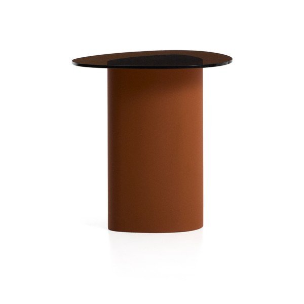 Odkladací stolík so sklenenou doskou 47x48 cm Olir – Kave Home