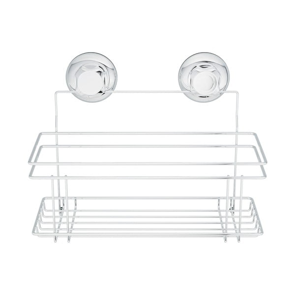 Samodržiaca kovová kúpeľňová polička v striebornej farbe Bestlock Bath – Compactor-image-3