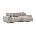 Svetlosivá menčestrová rozkladacia/s úložným priestorom rohová pohovka (pravý roh) Sarina – Ropez