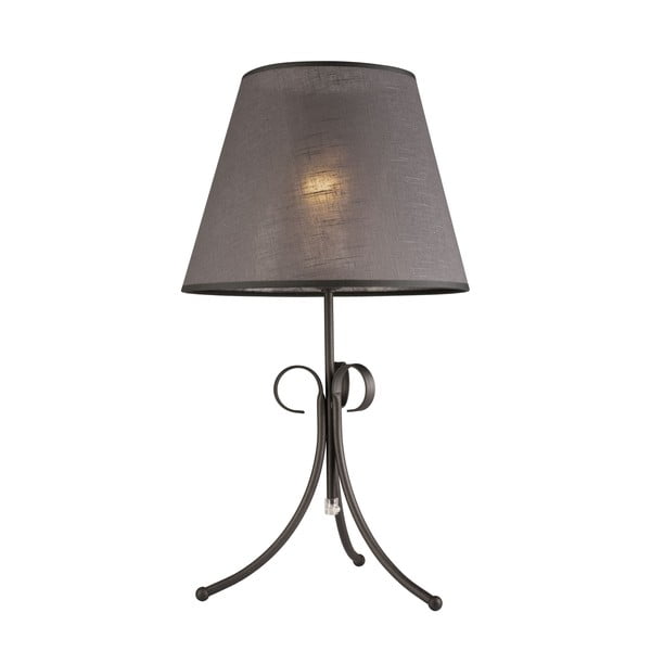 Sivá stolová lampa s textilným tienidlom (výška  55 cm) Lorenzo – LAMKUR
