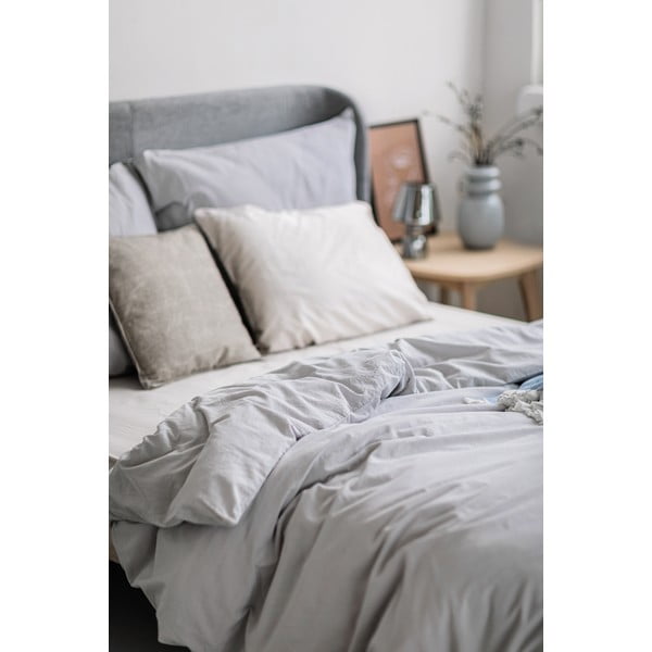 Svetlosivé obliečky na dvojlôžko zo stonewashed bavlny Bonami Selection, 200 x 200 cm-image-3