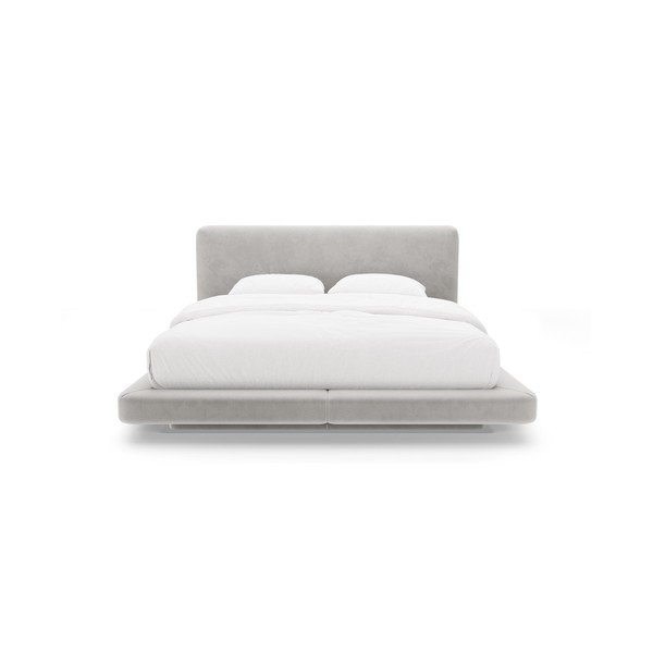 Svetlosivá čalúnená dvojlôžková posteľ 140x200 cm Linea – Micadoni -image-3