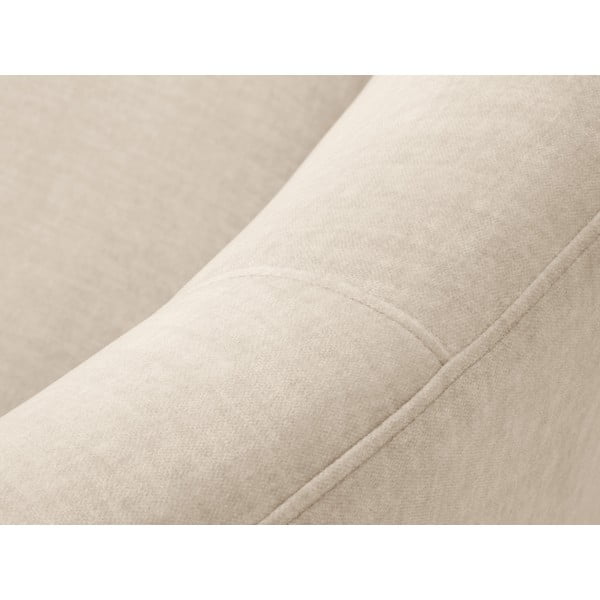 Béžová zamatová asymetrická pohovka Mazzini Sofas Debbie, pravá-image-1