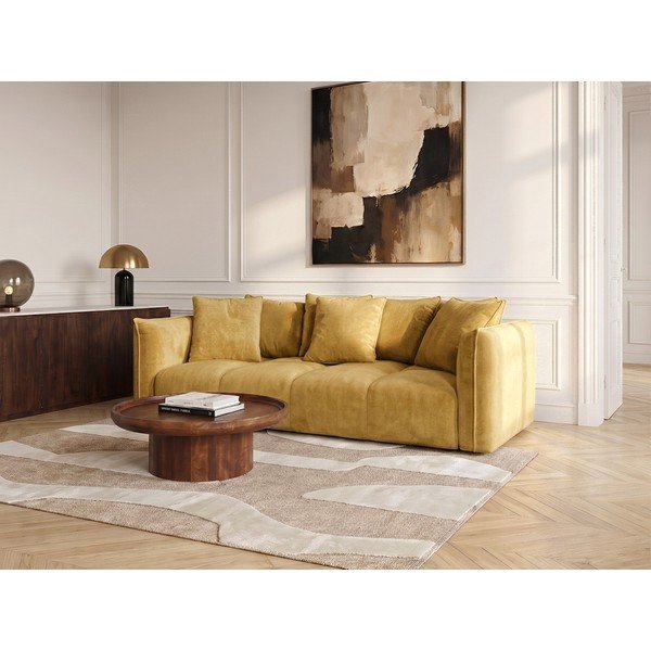 Žltá ženilková pohovka Harlem – Bobochic Paris-image-1