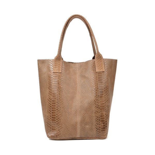 Hnedá kožená kabelka shopper Renata Corsi Lola-image-1
