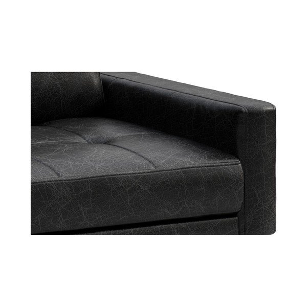 Čierna kožená rohová pohovka MESONICA Musso Tufted, ľavý roh-image-4