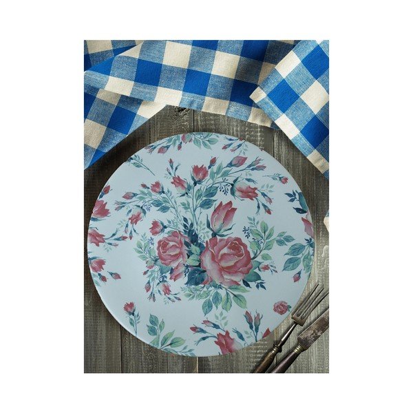 Modrý keramický tanier Roses, ⌀ 26 cm-image-1