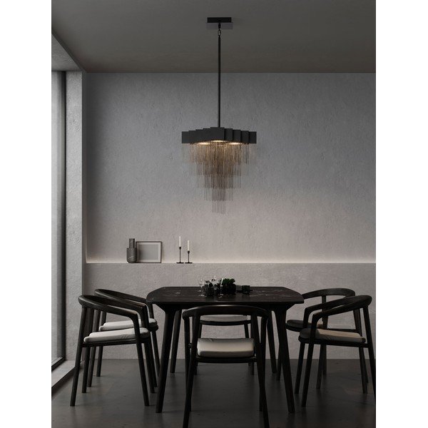 Matne čierne oceľové LED závesné svietidlo so stmievačom Revια – Nova Luce-image-1