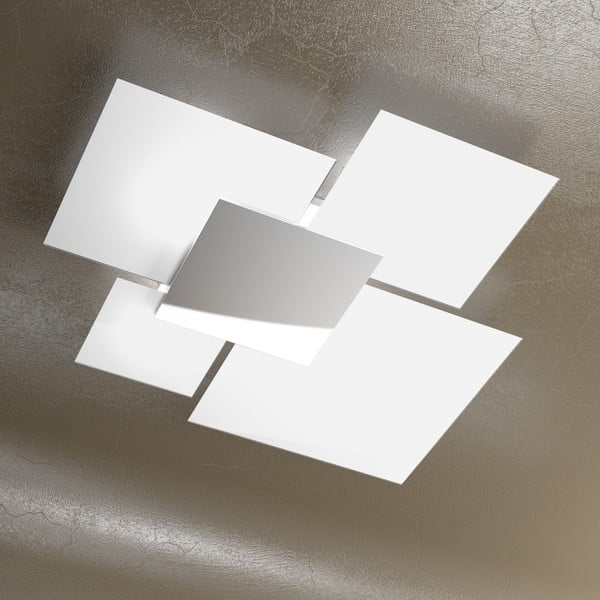 Biele stropné svietidlo so sivým detailom Barloom Bi
