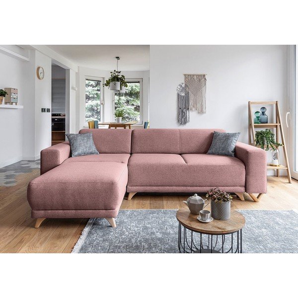 Ružová rozkladacia/s úložným priestorom rohová pohovka Classy Sophie – Miuform-image-1