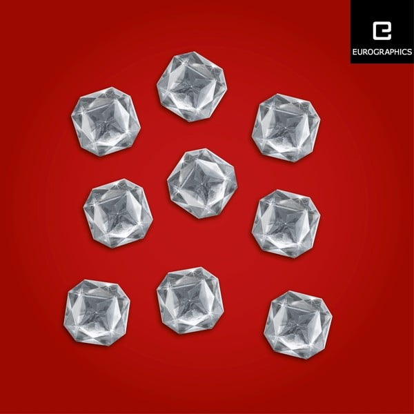 Sada 9 magnetiek Eurographics Square Diamond