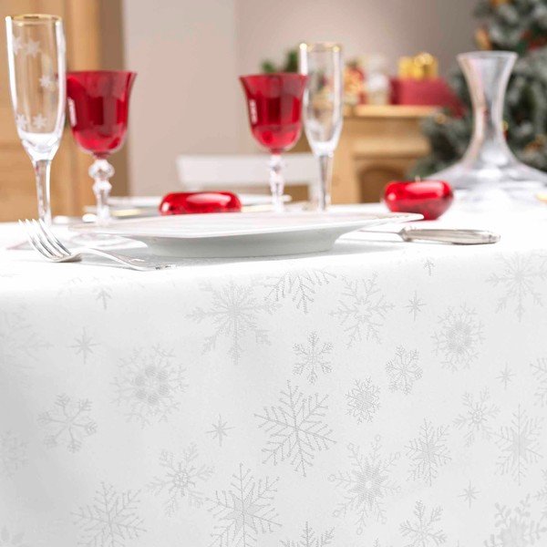 Obrus ​​s vianočným motívom zo žakára 140x300 cm Flocons – douceur d'intérieur-image-1