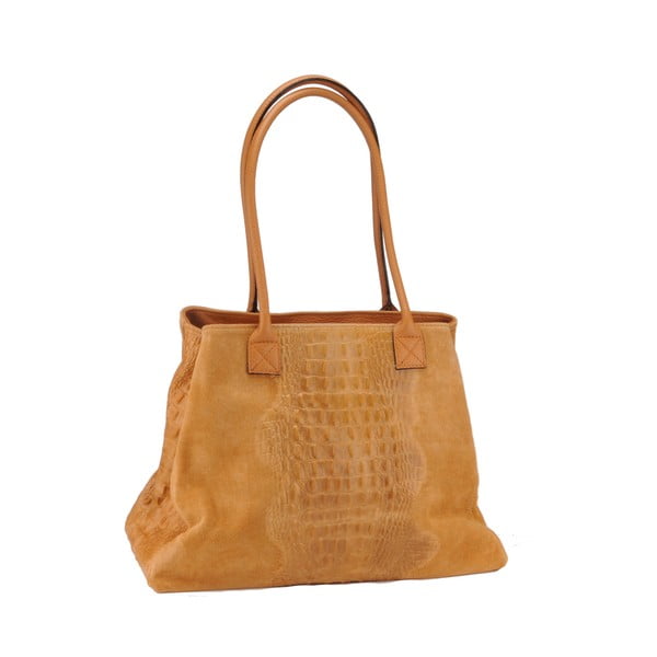 Oranžovo-hnedá kožená kabelka Florence Bags Wezen
