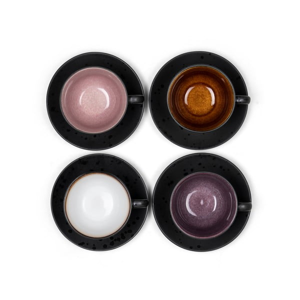 Čierne keramické šálky v súprave 4 ks 240 ml Gastro Black/Mix – Bitz-image-1