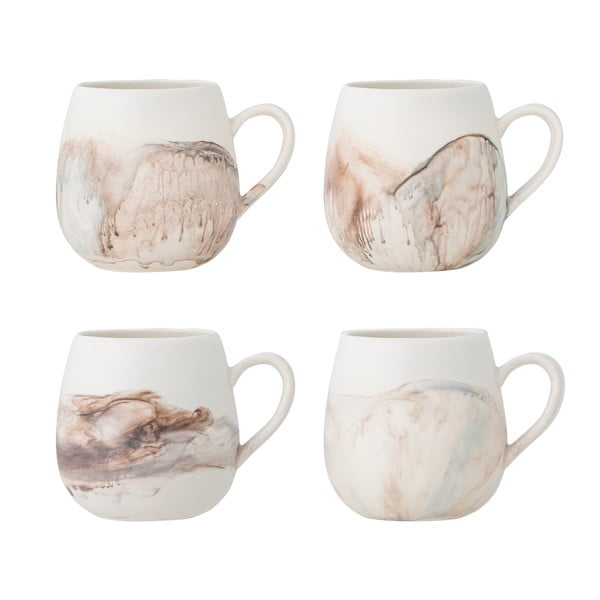Krémové hrnčeky v súprave 4 ks z kameniny 250 ml Lyre – Bloomingville