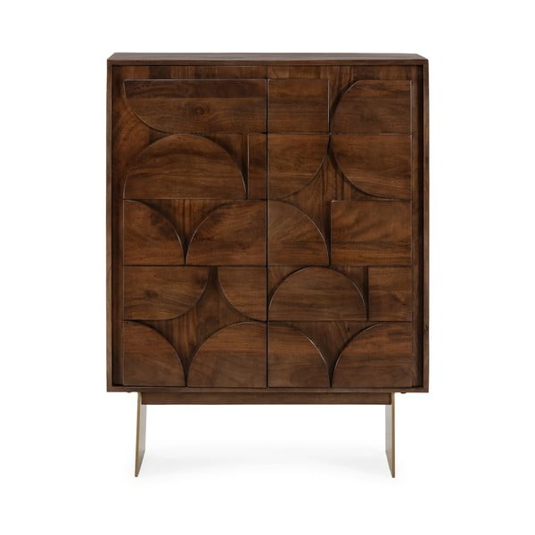 Hnedá skrinka z mangového dreva 90x120x40 cm Trisha – MOME