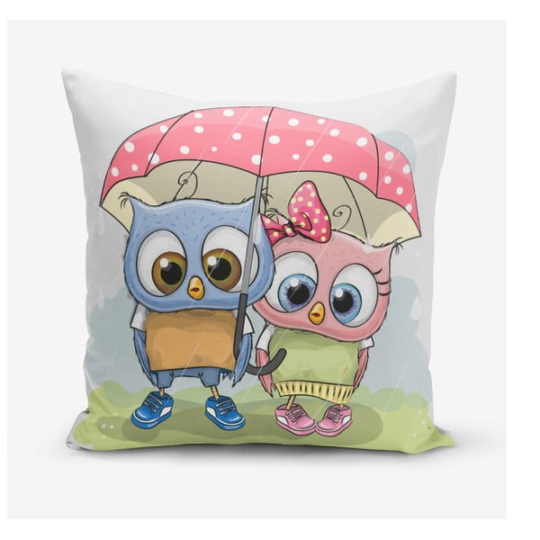 Obliečka na vaknúš s prímesou bavlny Minimalist Cushion Covers Umbrella Owls, 45 × 45 cm