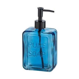 Modrý sklenený dávkovač na mydlo Wenko Pure Soap