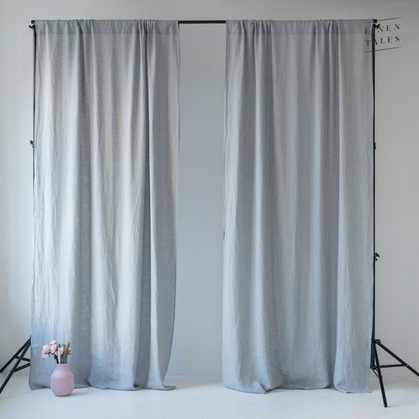 Sivý záves 250x230 cm - Linen Tales