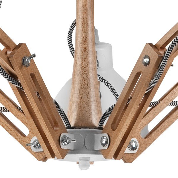 Bielo-hnedé stropné svietidlo s kovovým tienidlom ø 15 cm Marcello – LAMKUR-image-4