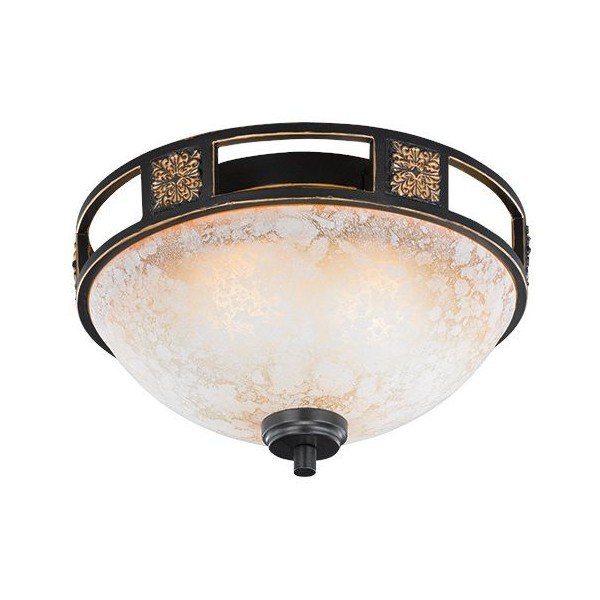 Čierne stropné svietidlo so skleneným tienidlom ø 33 cm Quinta – Trio