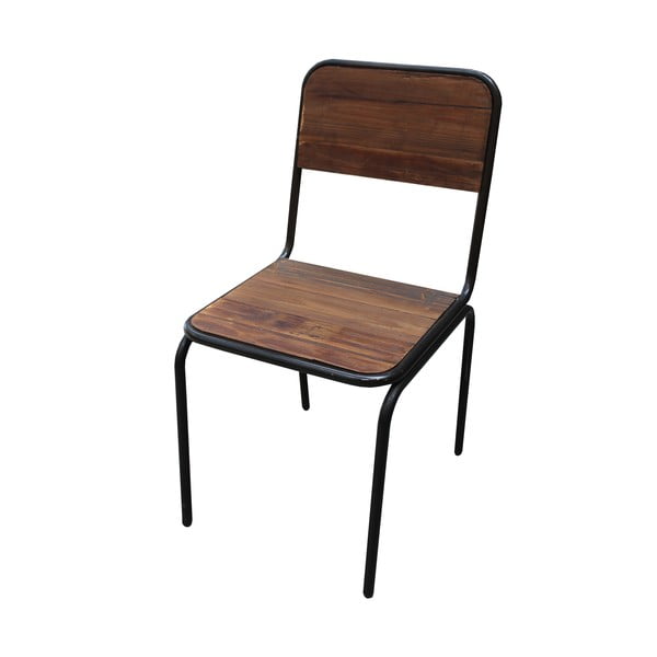 Hnedá jedálenská stolička z jedľového dreva Industrial – Antic Line