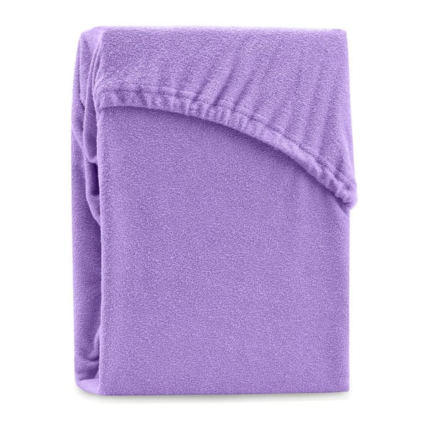 Fialová elastická plachta na dvojlôžko AmeliaHome Ruby Purple, 220-240 x 220 cm