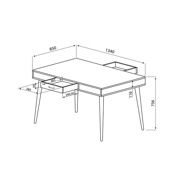 Čierny jedálenský stôl v dekore dubového dreva TemaHome Horizon-image-2