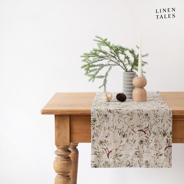 Ľanový behúň na stôl s vianočným motívom 40x200 cm – Linen Tales