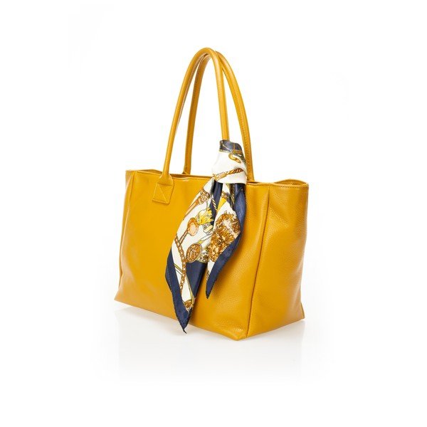 Žltá kožená kabelka Giorgio Costa Nina-image-2