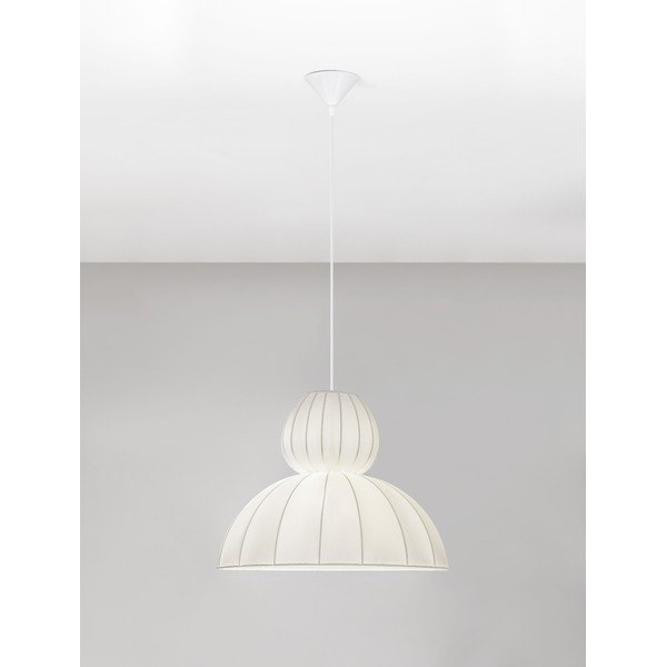 Matne biele látkové závesné svietidlo ø 50 cm Delina – Nova Luce-image-4
