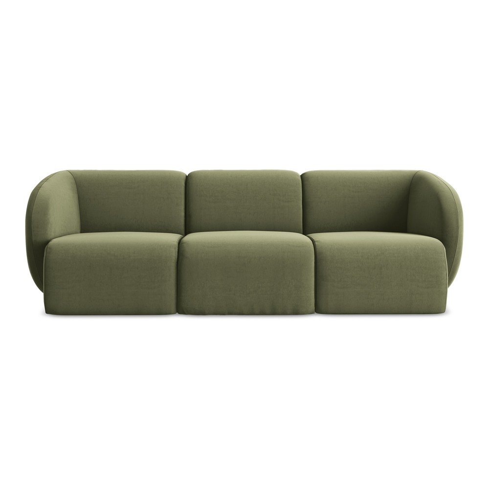 E-shop Zelená zamatová pohovka 244 cm Lani – Makamii