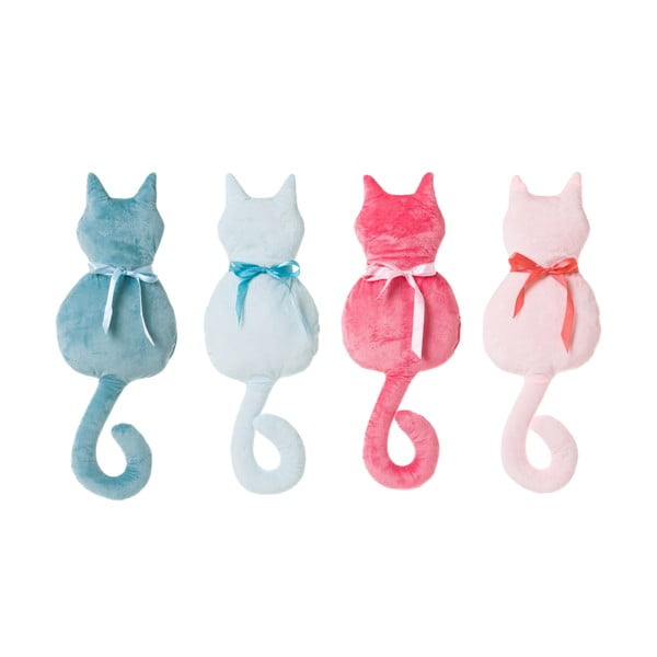 Sada 4 farebných vankúšov v tvare mačky Unimasa, 38 x 22 cm