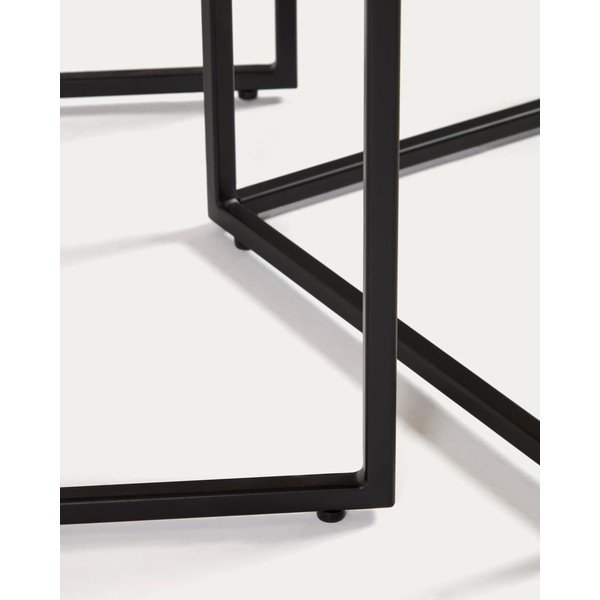 Odkladacie stolíky v súprave 2 ks s doskou v dubovom dekore 45x45 cm Yoana – Kave Home-image-4