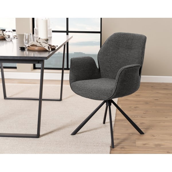 Tmavosivé čalúnené jedálenské kreslo Aura – Actona-image-1