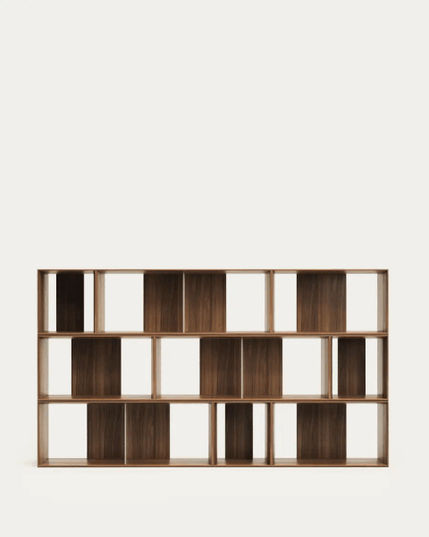 Modulárny policový systém v dekore orecha v prírodnej farbe 9 ks 202x114 cm Litto – Kave Home-image-3