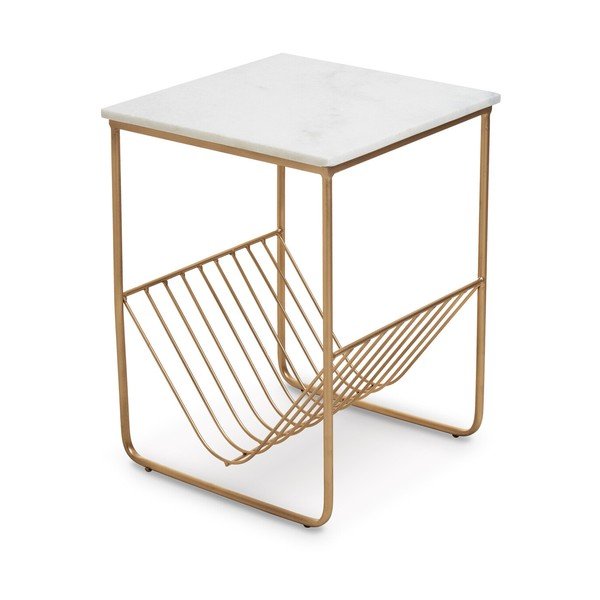 Odkladací stolík s mramorovou doskou 40x40 cm Mandoli – Premier Housewares
