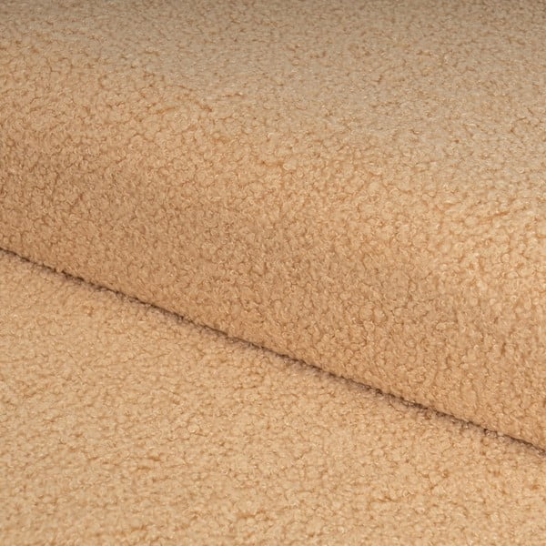 Svetlohnedý taburet z textílie buklé Folding – Casa Selección-image-1