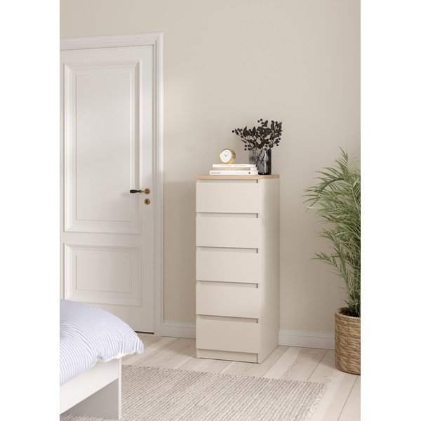 Krémovobiela komoda 40x111x50 cm Naia – Tvilum-image-1