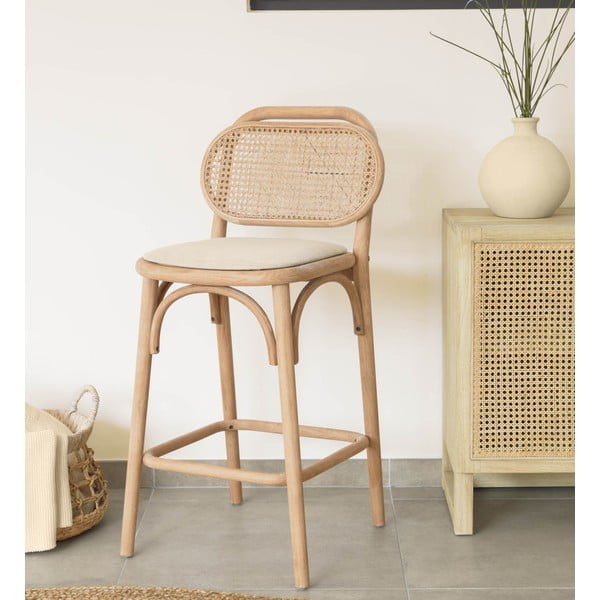 Barová stolička z dubového dreva v prírodnej farbe (výška sedadla 65 cm) Doriane – Kave Home-image-1